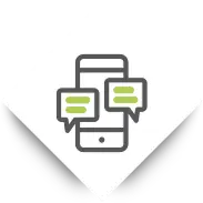 icono de teléfono con mensajes