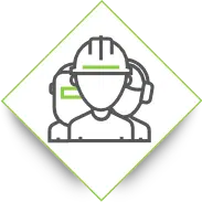 Icono seguridad colectiva obreros con cascos