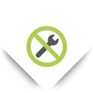 icono con señal de prohibido sobre herramienta